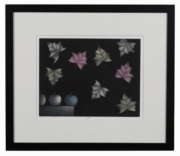 Mario Avati - Signed. 'Nuit d'octobre' color lithograph 30 x 37 cm