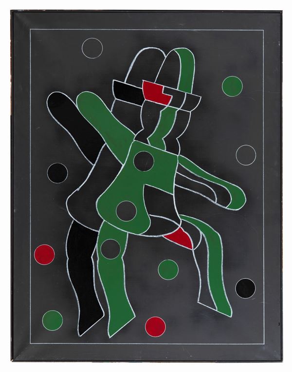 Franco Angeli - Signed on the back of the canvas. "Untitled" enamels and acrylics on canvas 130 x 100 cm