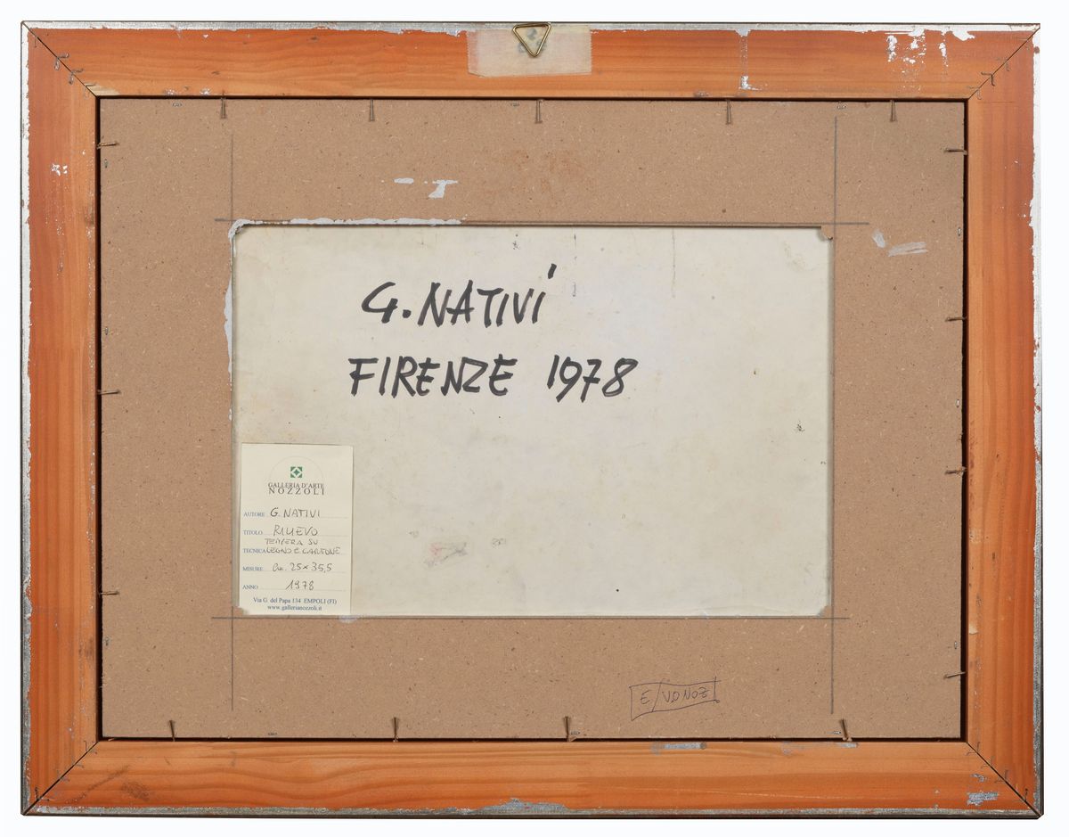 Firmato. "Rilievo" tempera su legno e cartone cm 25 x 35,5