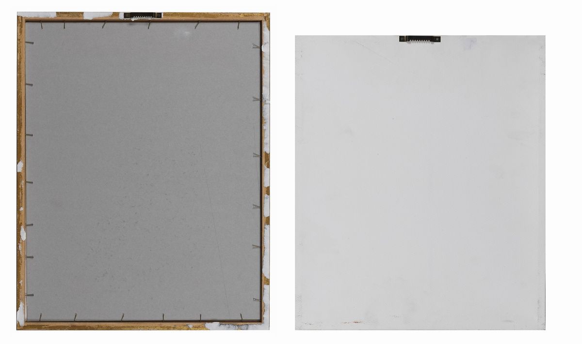 Firmati e datati 1949. "Donne sul mare" e "Frati e poveri" due disegni ad acquarello e china cm 3...