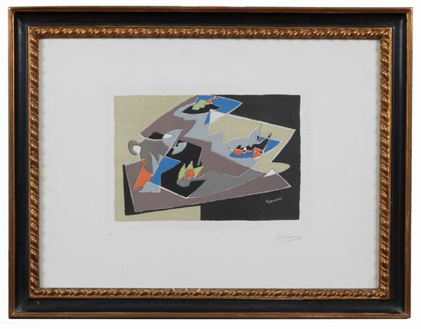 Gino Severini - "Abstract subject" color lithograph II / XV cm 18 x 27