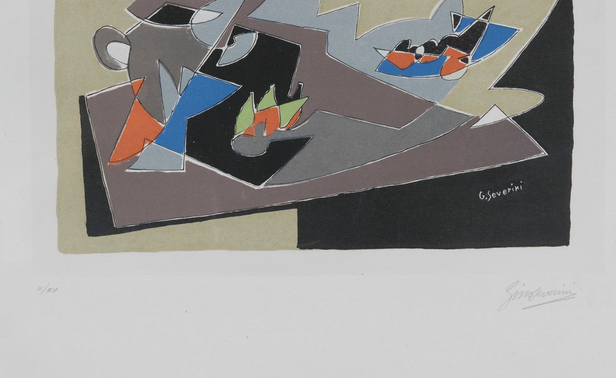 "Soggetto astratto" litografia a colori II/XV cm 18 x 27