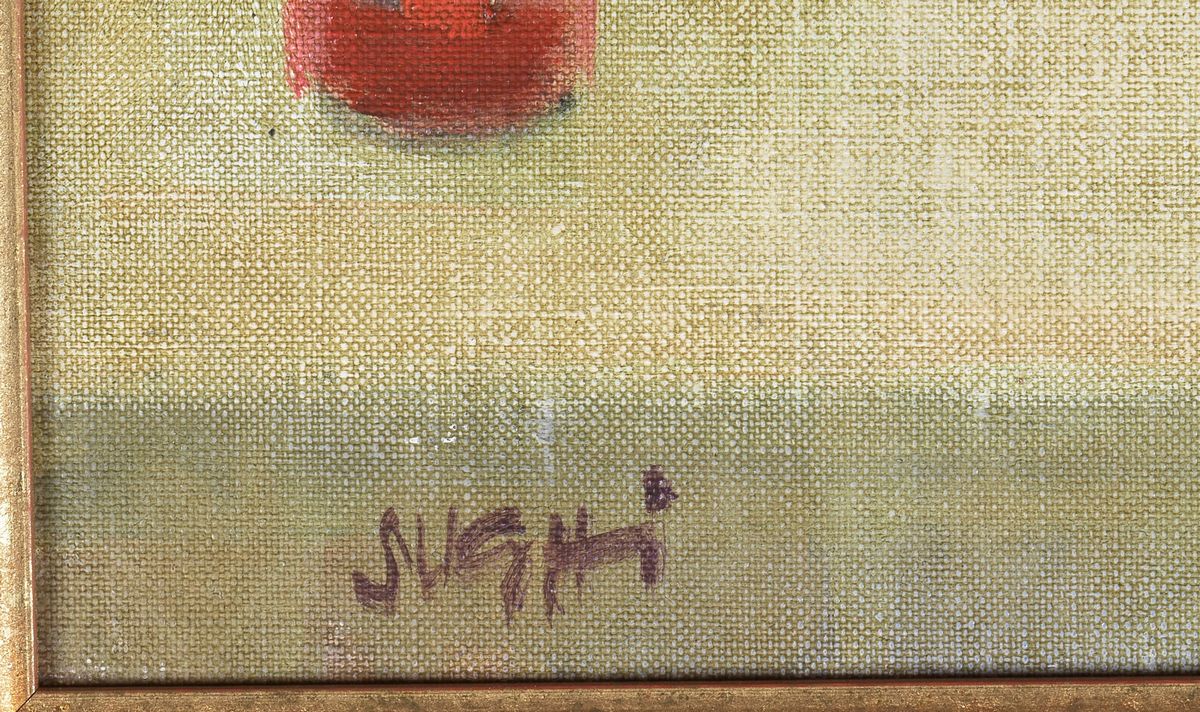 Firmato. "Ragazze al Bar" olio su tela cm 30 x 30