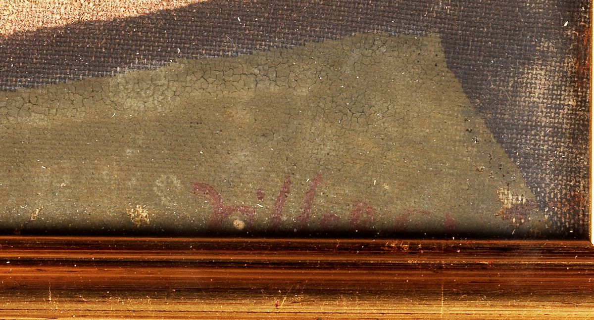 Firmato. "Studio per figura" olio su tela cm 27 x 20