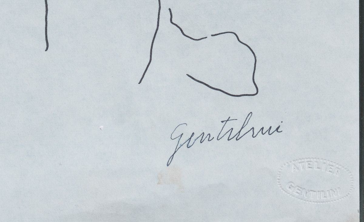 Firmati. "Il Banchetto"' e "L'Autoritratto" Due disegni a china su carta cm 19 x 26 e cm 22,5 x 1...