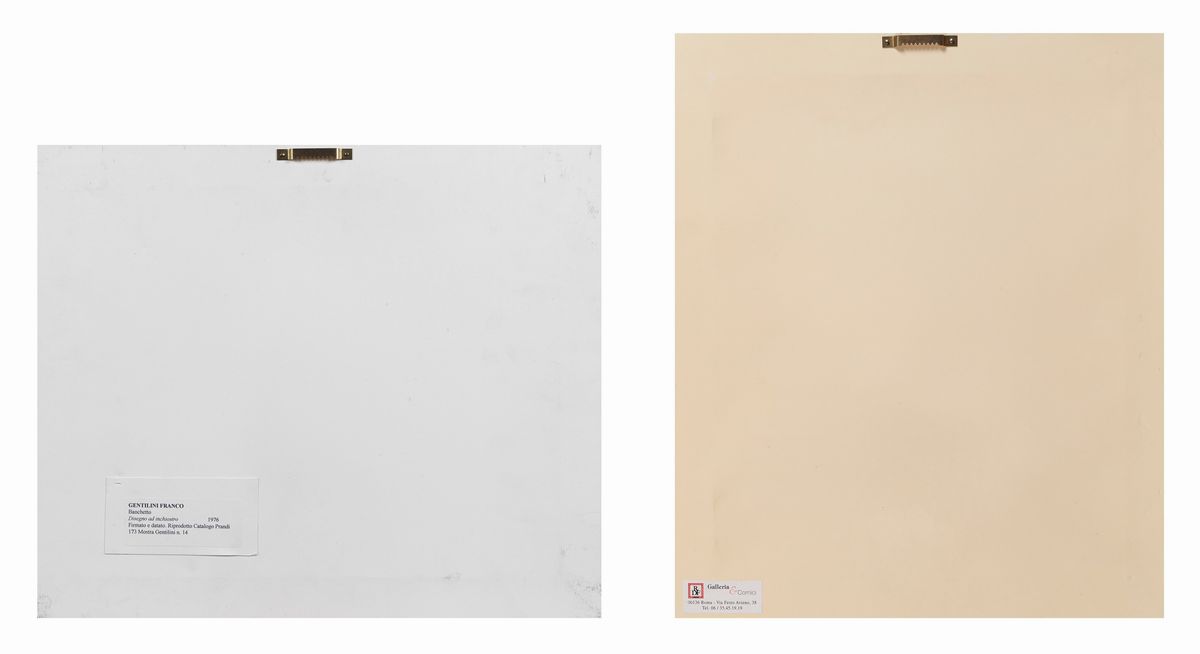 Firmati. "Il Banchetto"' e "L'Autoritratto" Due disegni a china su carta cm 19 x 26 e cm 22,5 x 1...