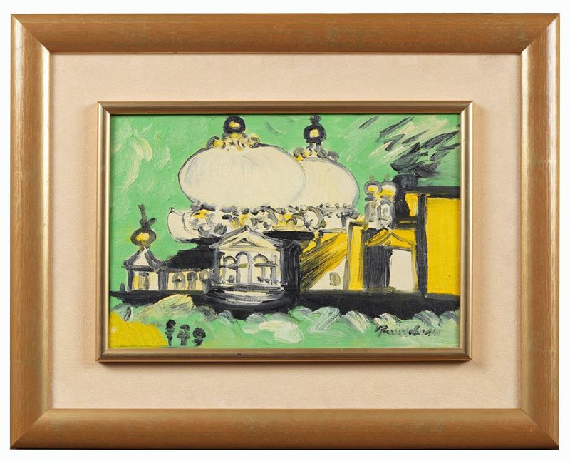 Firmato e datato 1979. "Venezia" olio su tela cm 20 x 30