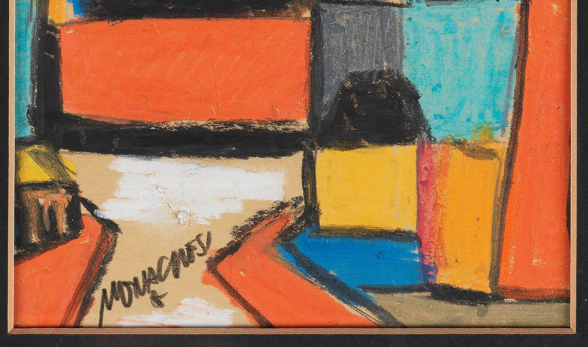 Firmato. "Parigi" pastello ad olio cm 25 x 15