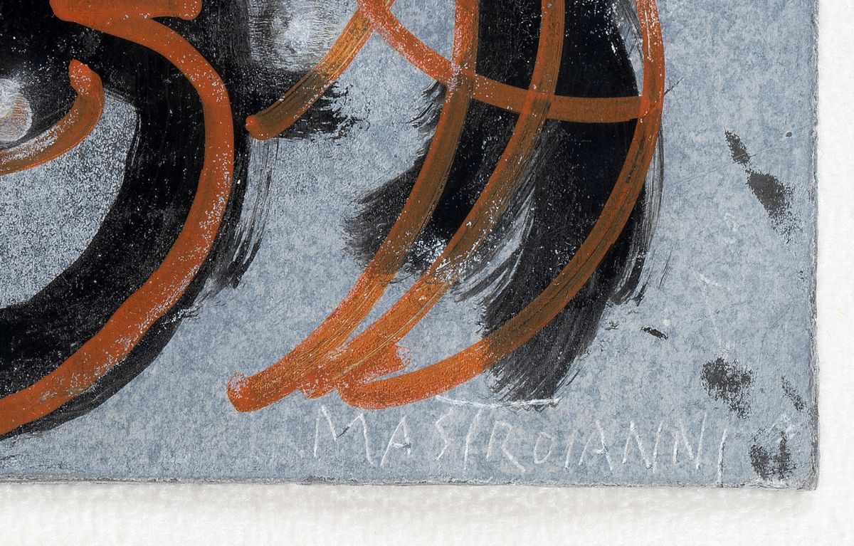 Firmato. "Composizione" tecnica mista cm 25 x 12
