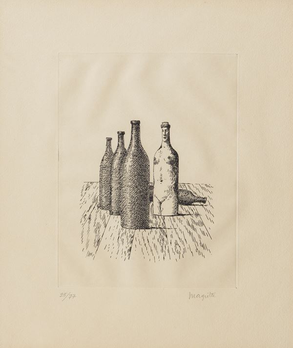 Ren&#233; Magritte - "Bottles" multiple print 25/77 cm 20 x 16