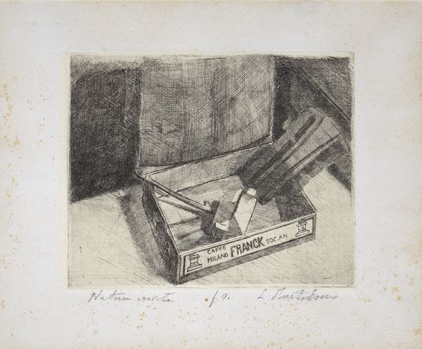 Luigi Bartolini - "Natura morta" acquaforte su carta cm 24 x 28