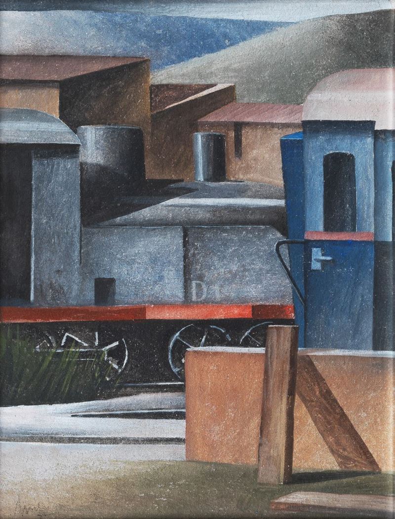 Firmato. "Senza Titolo" affresco su tela applicata a tavola cm 43 x 33