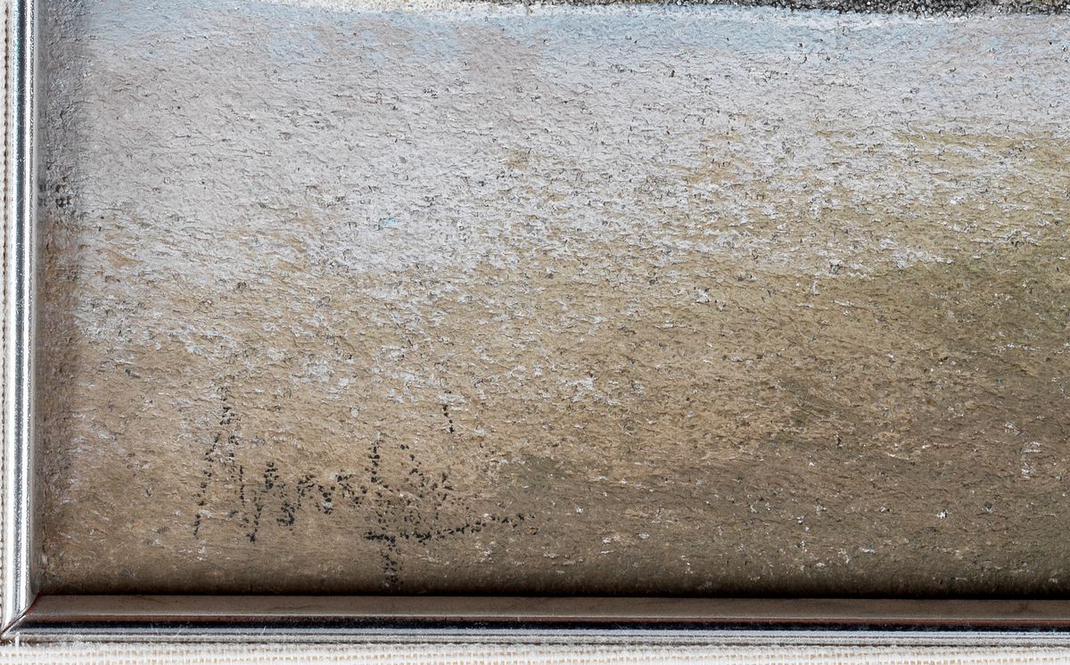 Firmato. "Senza Titolo" affresco su tela applicata a tavola cm 43 x 33
