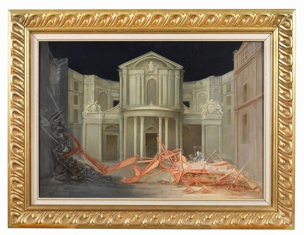 Riccardo Tommasi Ferroni - Firmato. "S. Maria della Pace" olio su tela cm 70 x 100