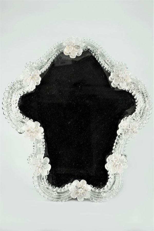Table mirror in blown Murano glass