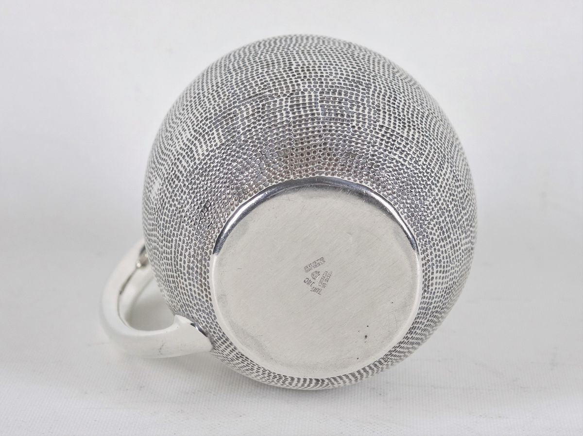 Brocca per acqua in argento messicano Sterling 925, con lavorazione a rete e manico ricurvo, gr. ...