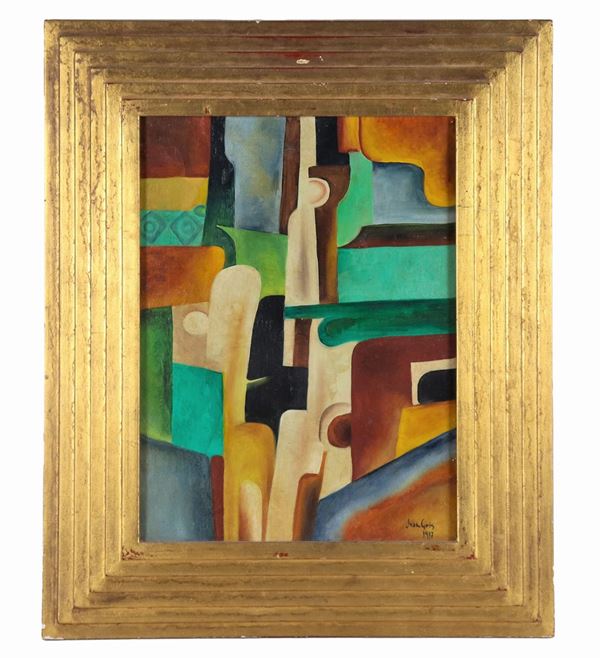 Pittore Europeo Arte Contemporanea - "Abstract subject" oil on canvas 40 x 30 cm