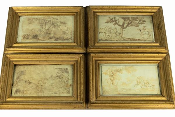 Four Drawings &quot;Hunting Scenes&quot;