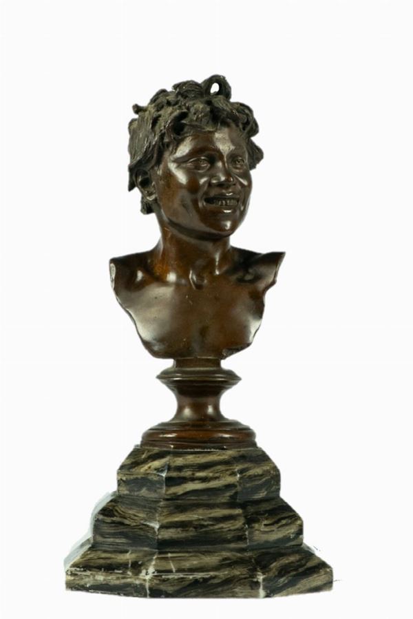 Neapolitan bust in bronze &quot;Scugnizzo&quot;.
