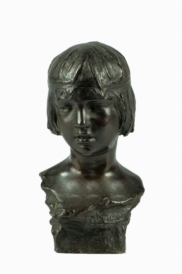Neapolitan bustier in bronze &quot;Face of a girl&quot;
