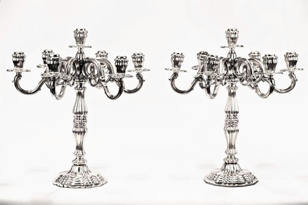 Coppia di Candelabri in argento 