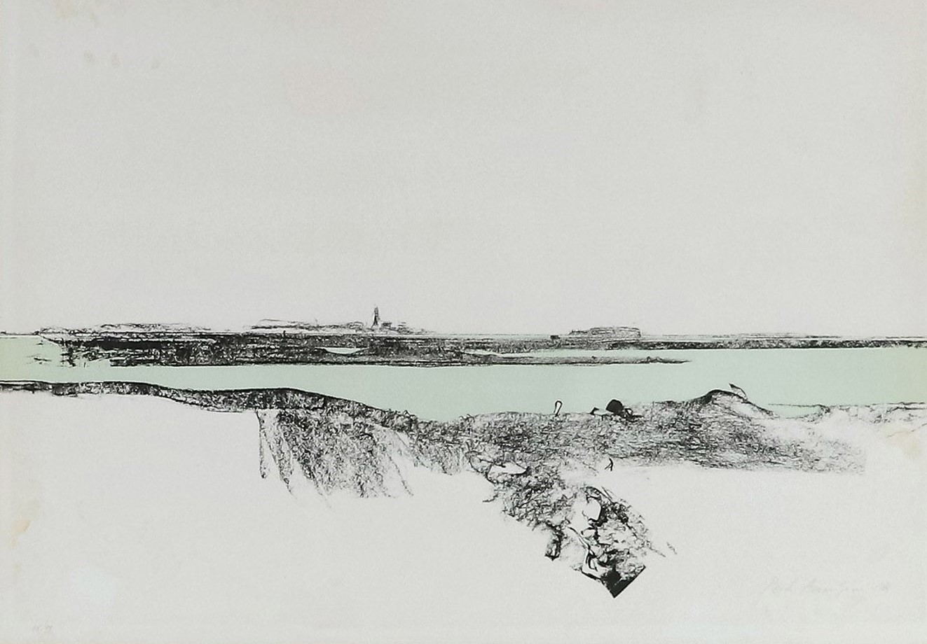 Firmate. "Vedute dell'Alluvione di Venezia del 4 Novembre 1966" serie di 6 litografie commemorati...