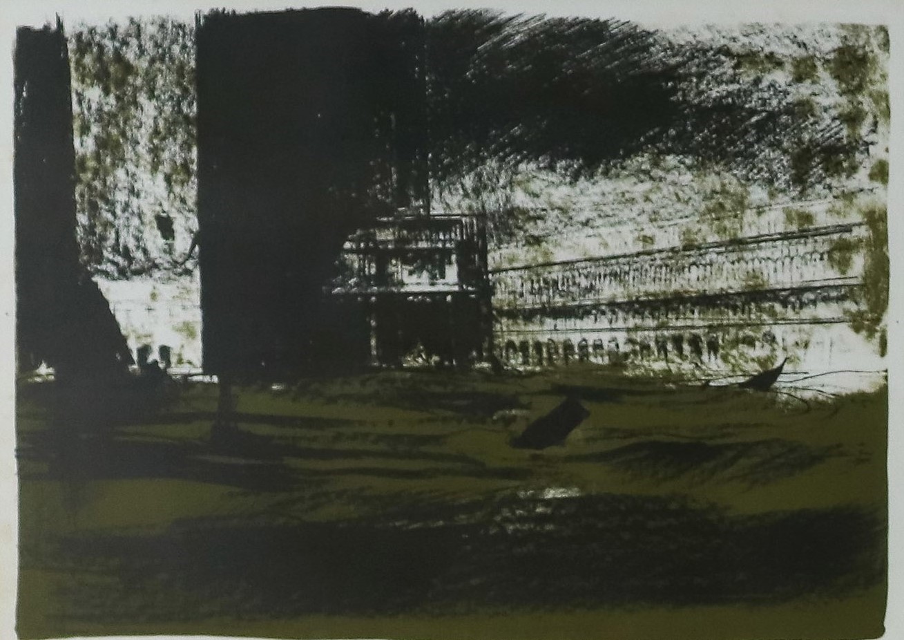 Firmate. "Vedute dell'Alluvione di Venezia del 4 Novembre 1966" serie di 6 litografie commemorati...