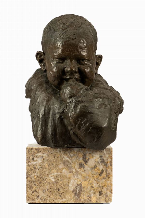 Giuseppe Renda - Busto in bronzo &quot;Bambino&quot;