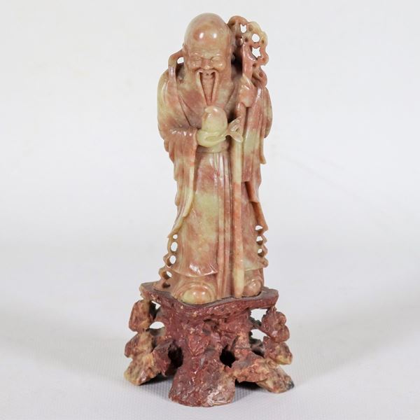 Statuina cinese in pietra dura "Santone"