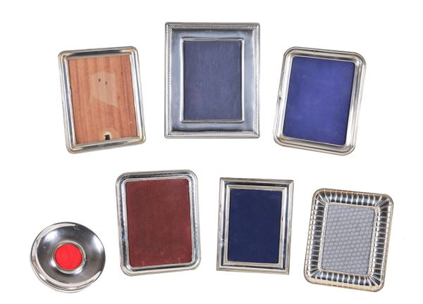 Lot of seven silver photo frames