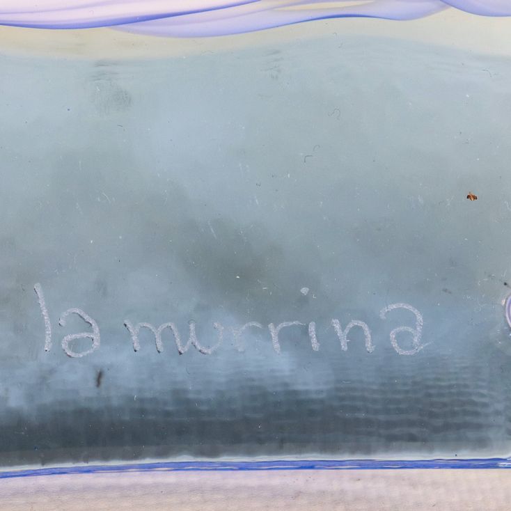 Centrotavola a fazzoletto in vetro soffiato di Murano azzurro e bianco lattice