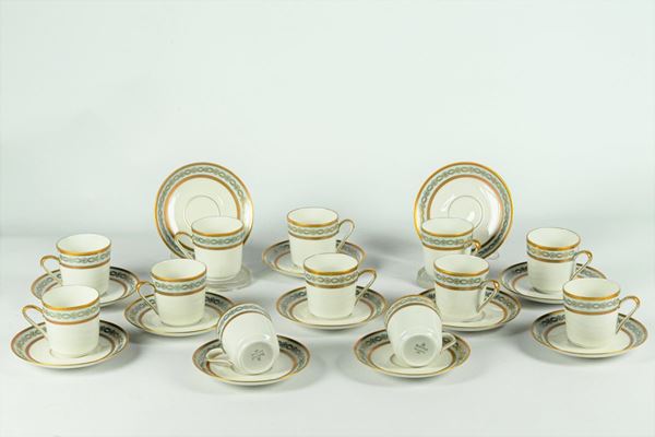 Twelve coffee cups with saucers in Bavaria porcelain