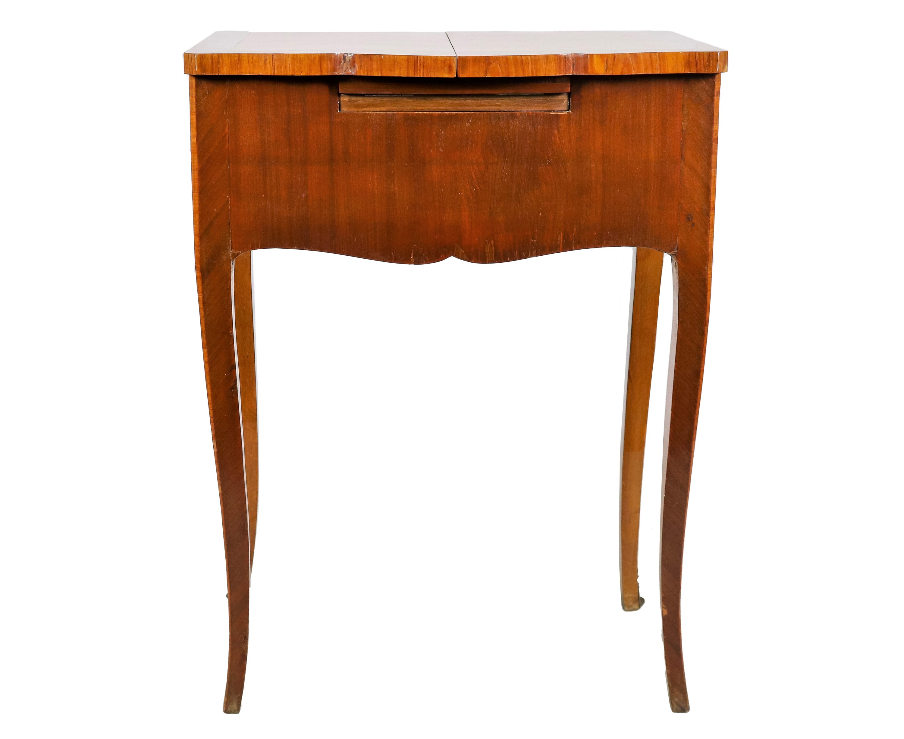 Piccola poudresse francese Napoleone III (1852-1870), in ebano viola e mogano con filettature int...