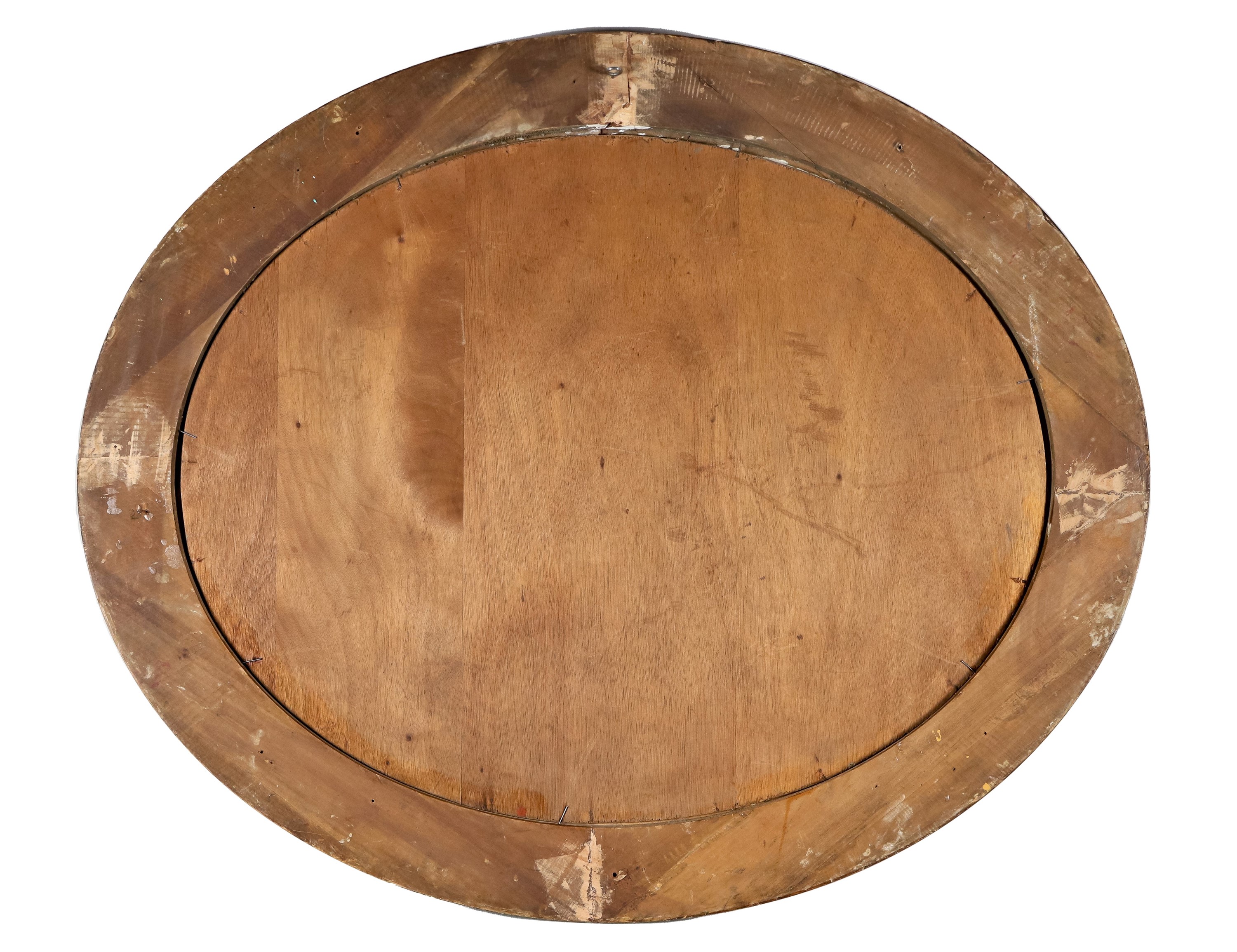 Firmato. "Vaso con mazzo di peonie", dipinto ovale ad olio su compensato