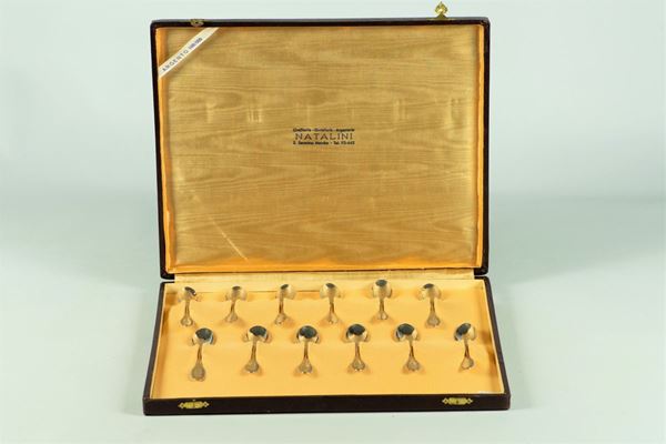 Twelve silver coffee spoons  - Auction Antique paintings, furniture, furnishings and art objects. - Gelardini Aste Casa d'Aste Roma