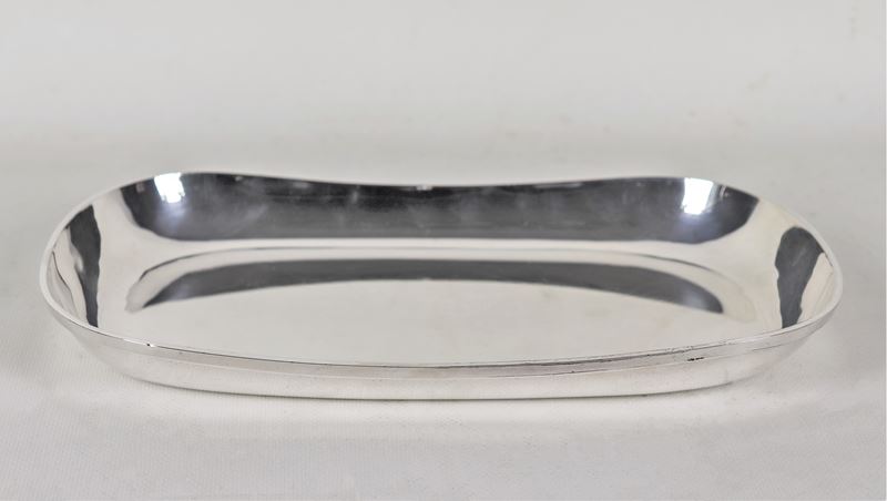 Portalegumi ovale in argento liscio, gr. 510