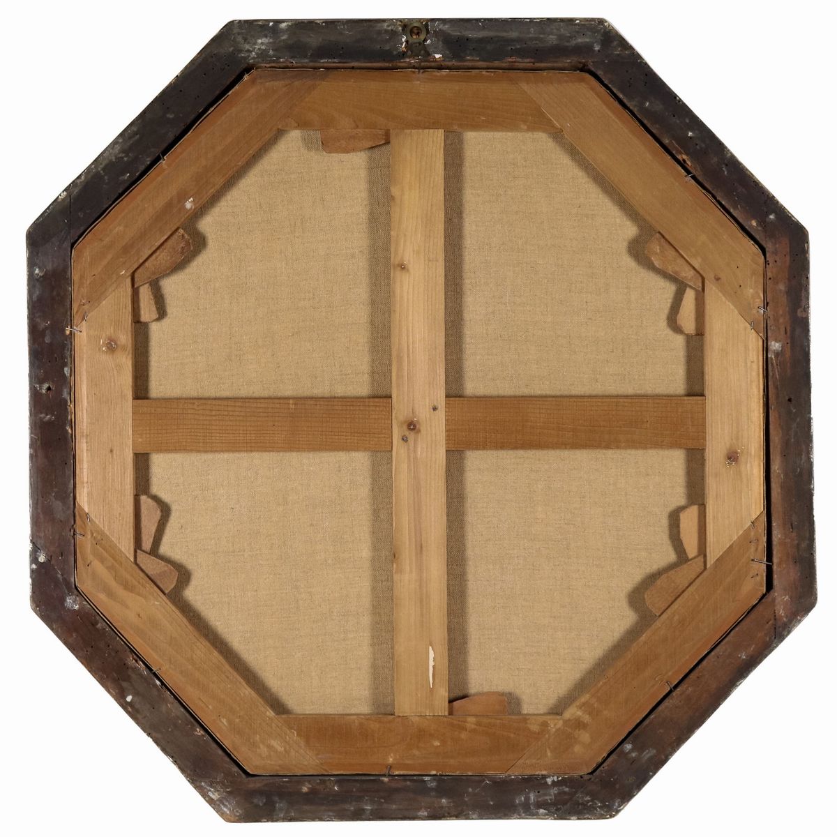 "Santo con Bambinello", dipinto ottagonale ad olio su tela