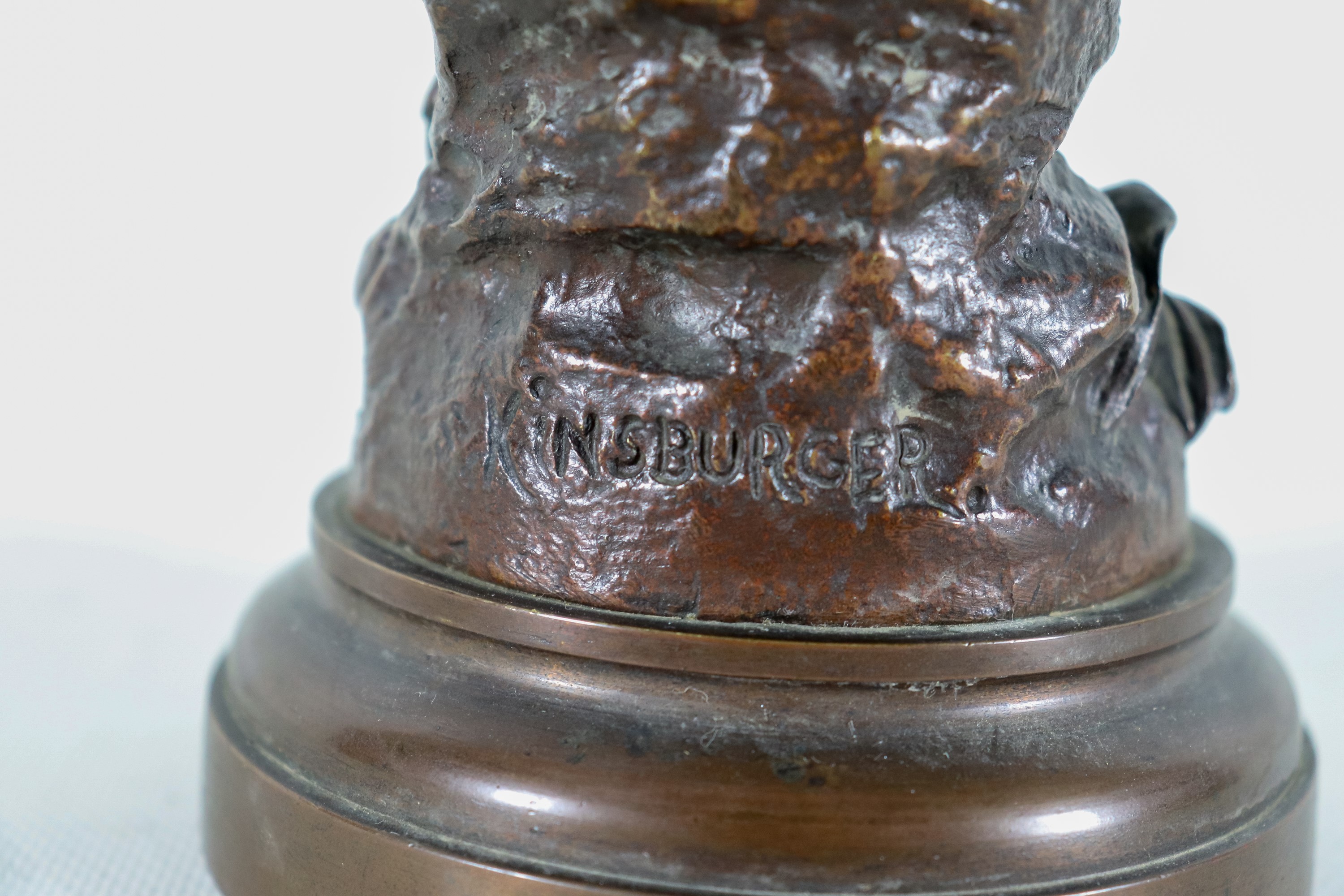 Firmato. "Bambini che giocano ai pescatori", gruppo in bronzo di ottima fattura