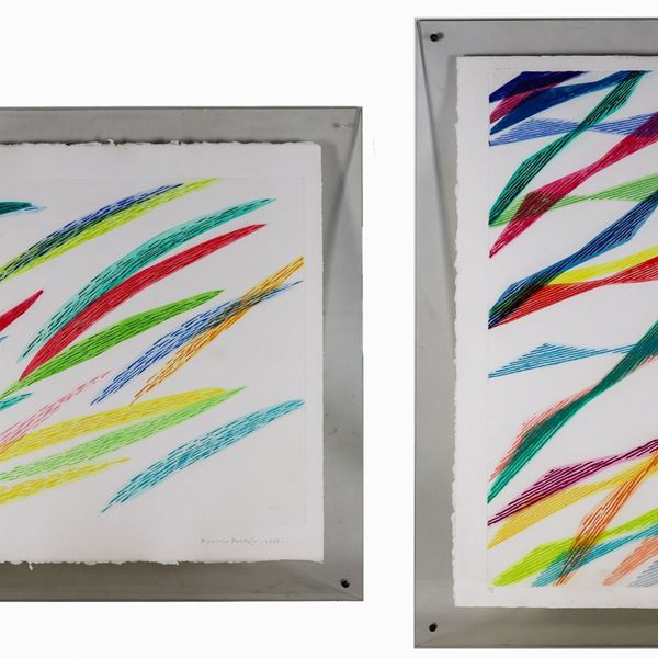 Piero Dorazio - "Elogio a Baudelaire 1993", lotto di due acqueforti - acquetinte su carta, multipli XVII/L