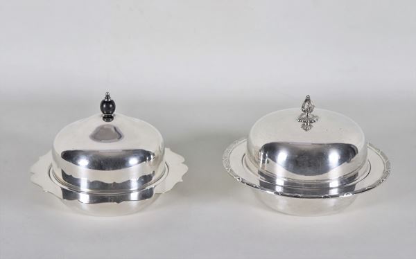 Lot of two small Mappin & Webb sheffield vegetable pots, slightly different