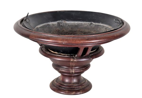 Antique walnut basket-shaped brazier