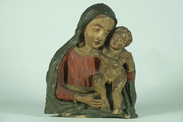 Polychrome sculpture &quot;Madonna with Child&quot;