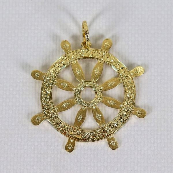 Ciondolo "Timone" in oro giallo 18kt, gr. 16