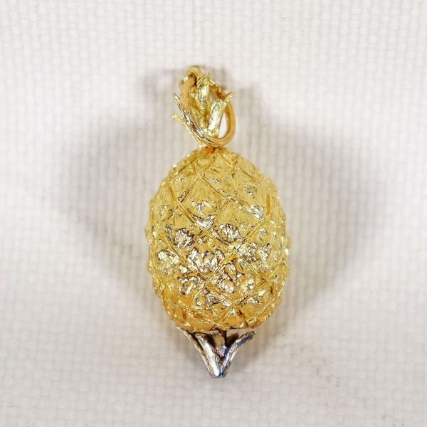 Ciondolo "Ananas" in oro giallo 18kt, gr. 22