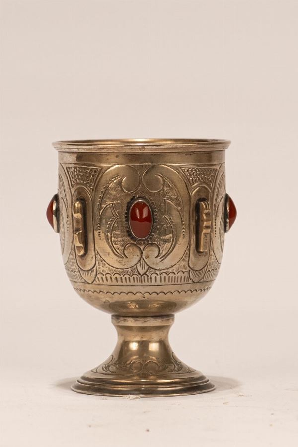Chalice in silver metal