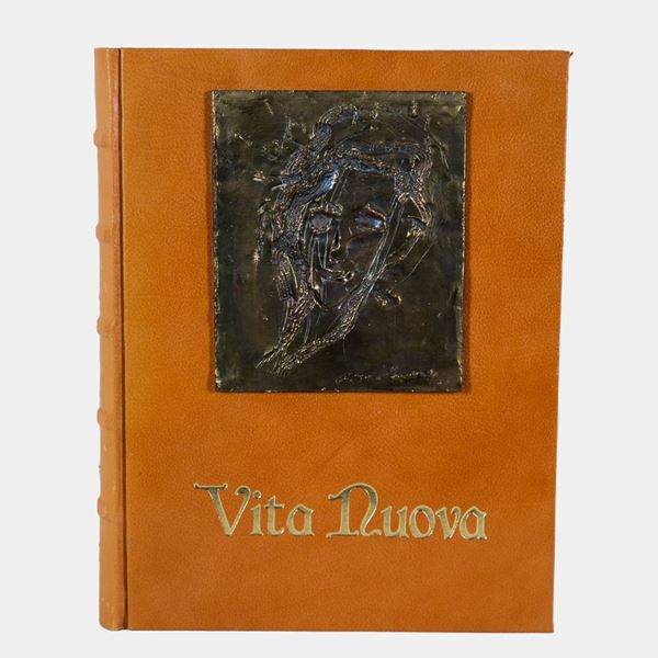 Pericle Fazzini - Dante Alighieri "Vita Nuova" illustrated and signed by Pericle Fazzini and edited by Mario Marti. On the front cover of the volume, a bronze bas-relief by the Master, copy 19/175. Limited edition print exemplary 292/1399 of the Vatican Polyglot Printing House 1984, on handmade paper with watermark