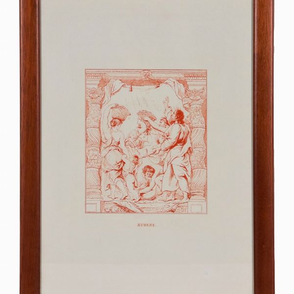 'Bacchanal', small engraving by Rubens