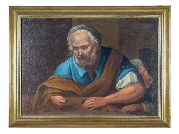 Scuola Italiana Fine XVII Secolo - "The miser", oil painting on canvas