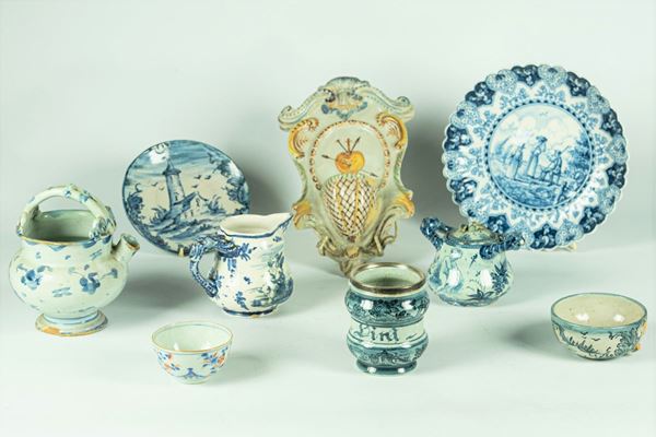 Lot in ceramic and majolica