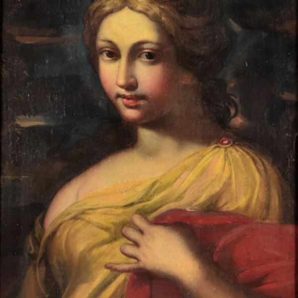 Scuola Romana Fine XVII Secolo - "La Sibilla", dipinto ad olio su tela